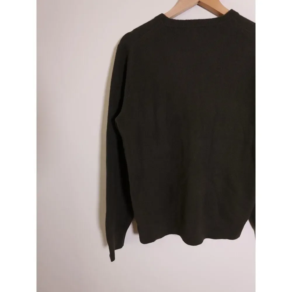 Todd Snyder New York 100% Cashmere V-Neck Sweater Olive Green Men’s Size M
